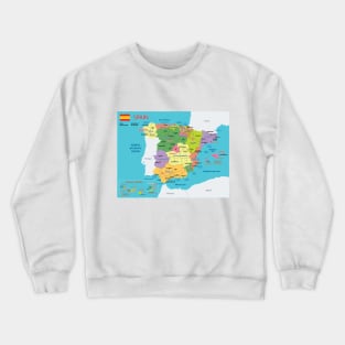 Administrative map of Spain Crewneck Sweatshirt